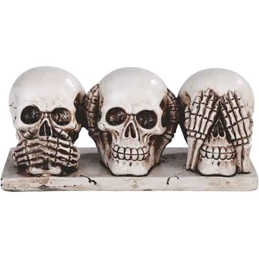 No Evil Skull Trio Statue