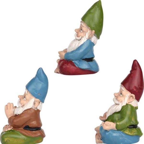Yoga Gnome Fairy Garden Statue Trio