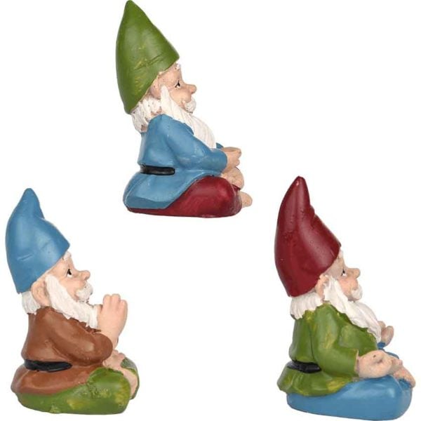 Yoga Gnome Fairy Garden Statue Trio
