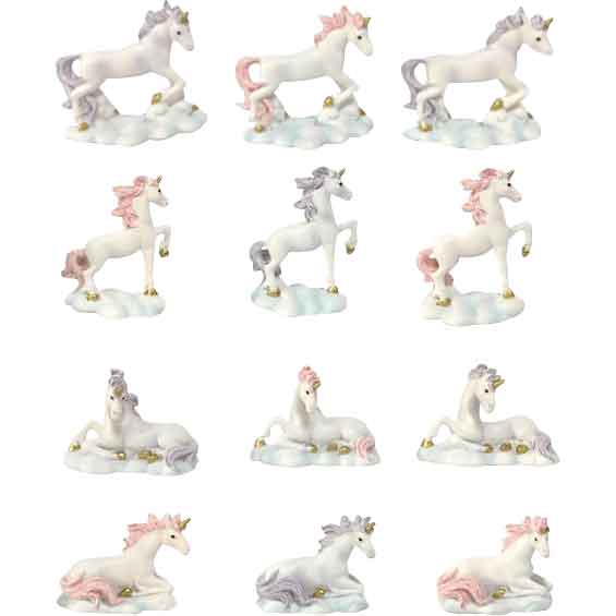 Mini Unicorn Statue Set of 12