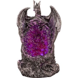 Grey Dragon with LED Crystal Stone Statue