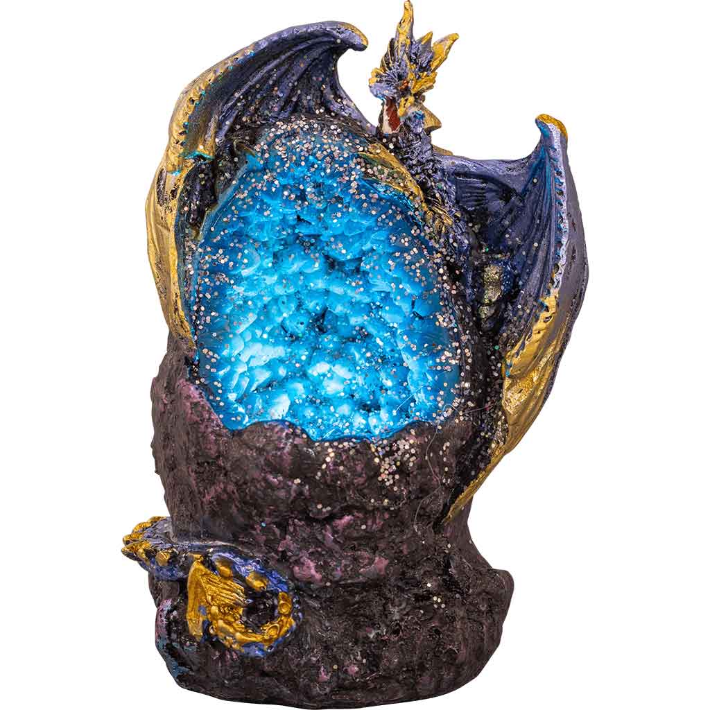 Blue Dragon with LED Crystal Stone Statue