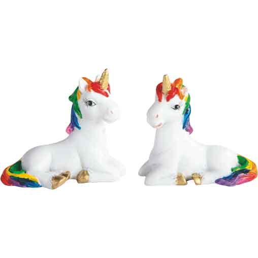 Rainbow Mane Unicorn Figurine Duo
