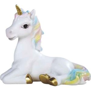 Sitting Rainbow Mane Unicorn Statue
