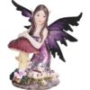 Purple Sitting Fairy with Mushroom Statue