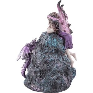 Purple Fairy and Dragon Crystal Statue