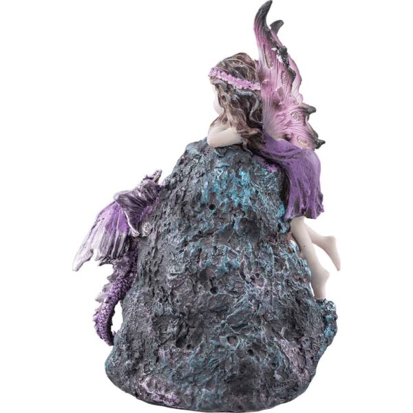 Purple Fairy and Dragon Crystal Statue
