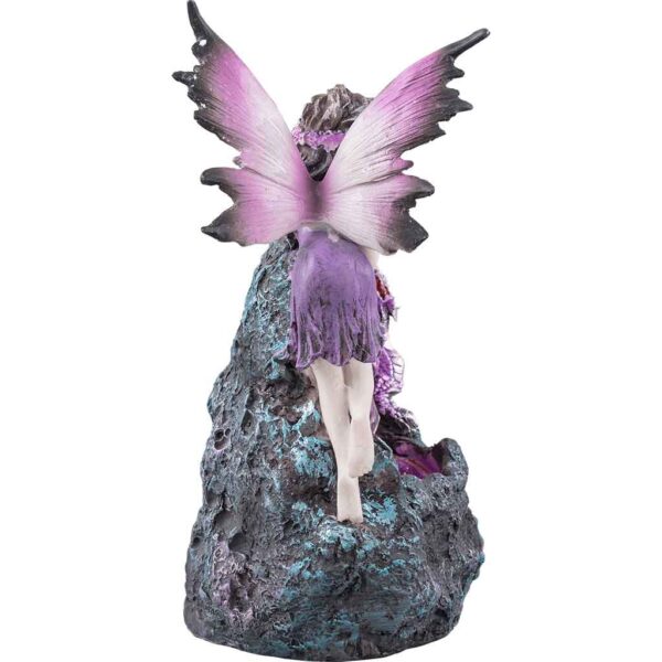 Purple Fairy and Dragon Crystal Statue
