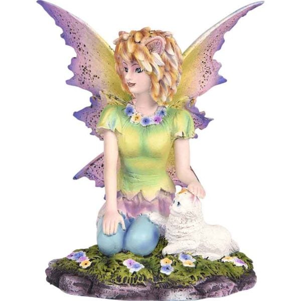 Cat Fairy with Feline Friend Statue