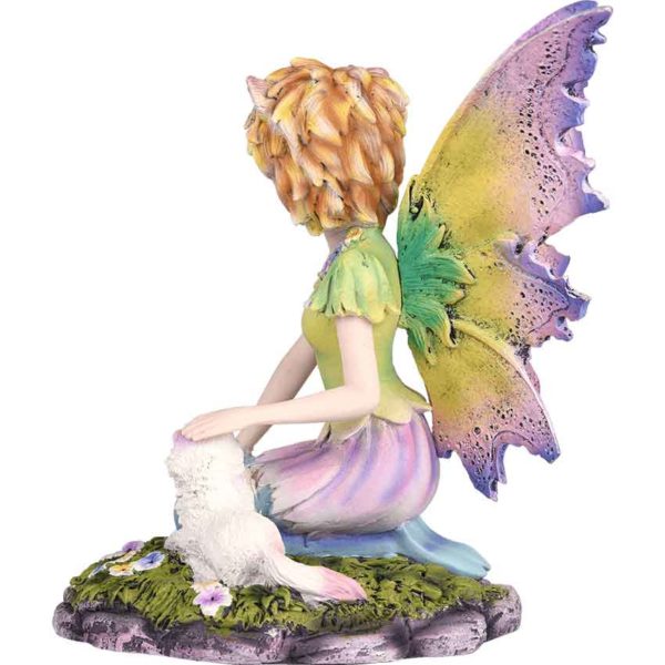 Cat Fairy with Feline Friend Statue