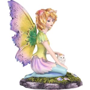 Cat Fairy with Feline Friend Statue