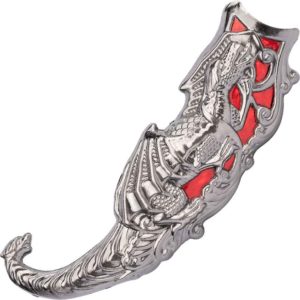 Small Ornate Dragon Dagger with Red Scabbard