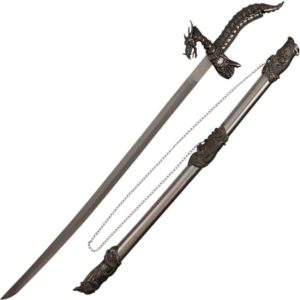 Dragon and Skull Hilt Sword with Scabbard