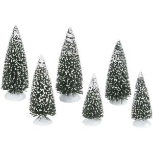 Set of 6 Frosted Pine Grove - Christmas Village Trees by Department 56