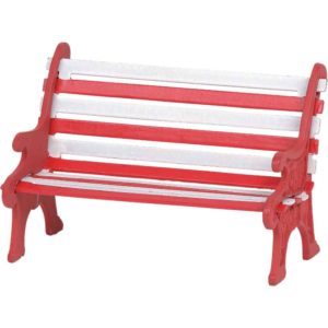 Red and White Holiday Bench - Christmas Village Accessories by Department 56