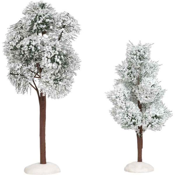 Snowy Jack Pine Trees - Christmas Village Trees by Department 56
