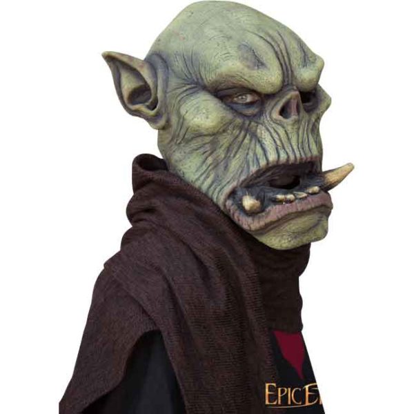 Green Orc Mask with Large Tusks