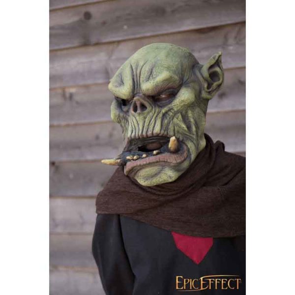 Green Orc Mask with Large Tusks