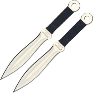 Chrome Kunai Style Throwing Knife Duo