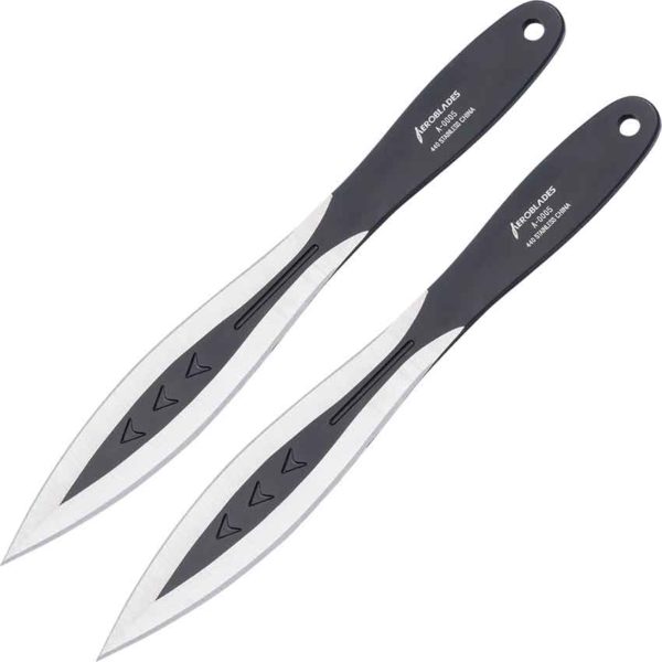 Two-Tone Triple Arrow Throwing Knife Duo