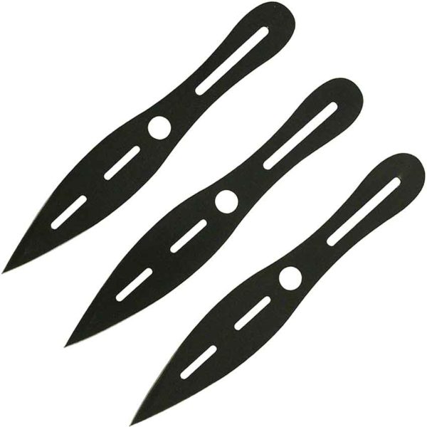 Set of 3 Black Single Piece Throwing Knives