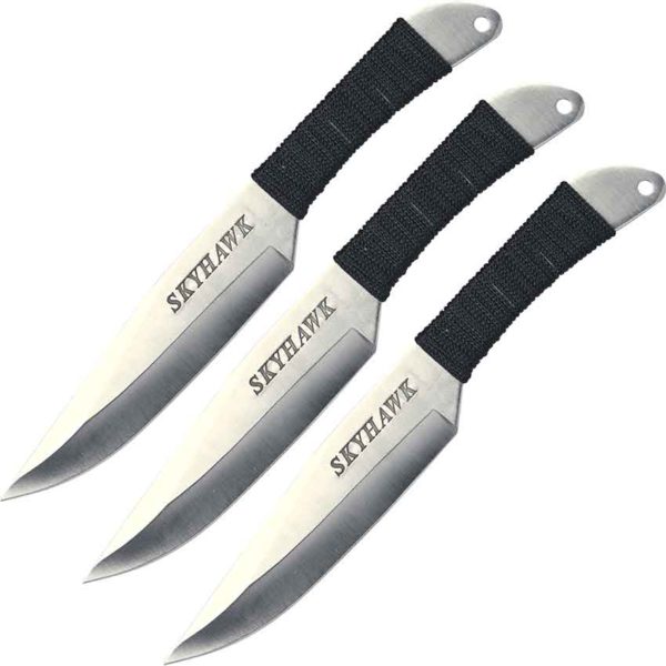 Set of 3 Silver Aero Throwing Knives
