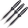 Set of 3 Leaf Blade Silver Throwing Knives