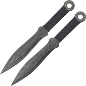 Stonewashed Kunai Style Throwing Knife Duo