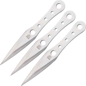 Trio of Silver Throwing Knives