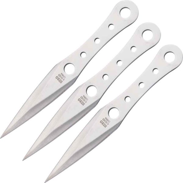 Trio of Silver Throwing Knives