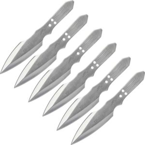 Set of 6 Silver Thunder Bolt Throwing Knives