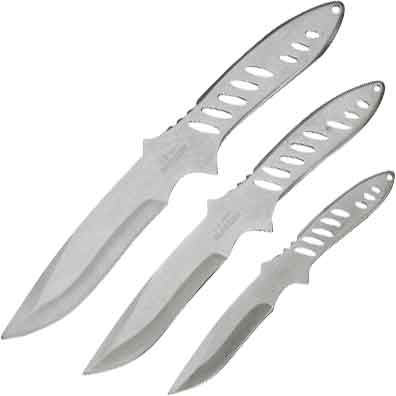 Mixed Length Silver Ranger Throwing Knives
