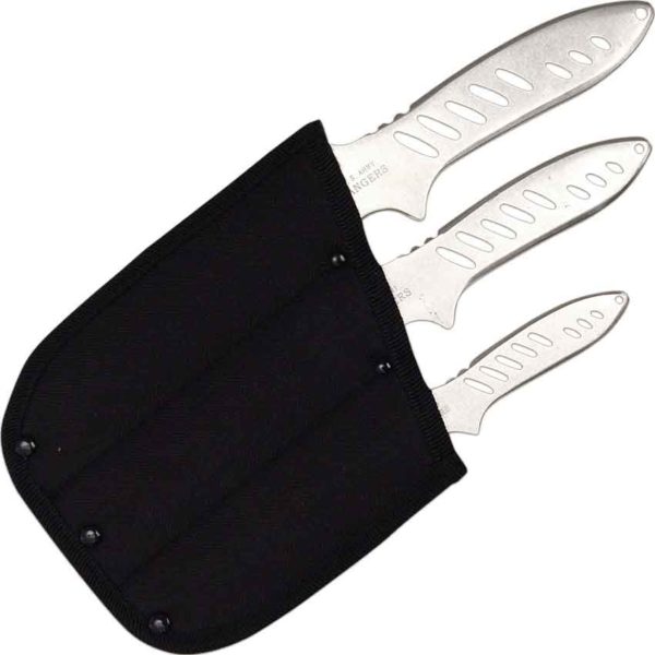 Mixed Length Silver Ranger Throwing Knives