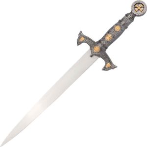 Ornate Handle Crusader Dagger with Scabbard