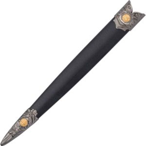 Ornate Handle Crusader Dagger with Scabbard