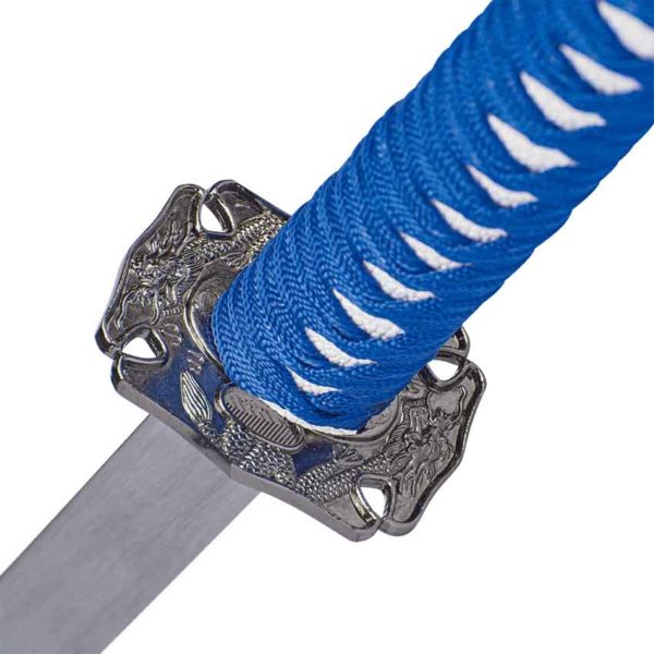 Carved Dragon Blue Saya Katana