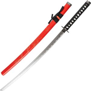 Carved Dragon Red Saya Katana