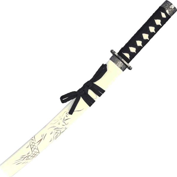 White Carved Dragon Sword Set