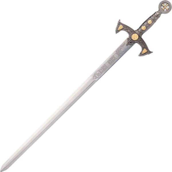 Engraved Blade Templar Crusader Sword