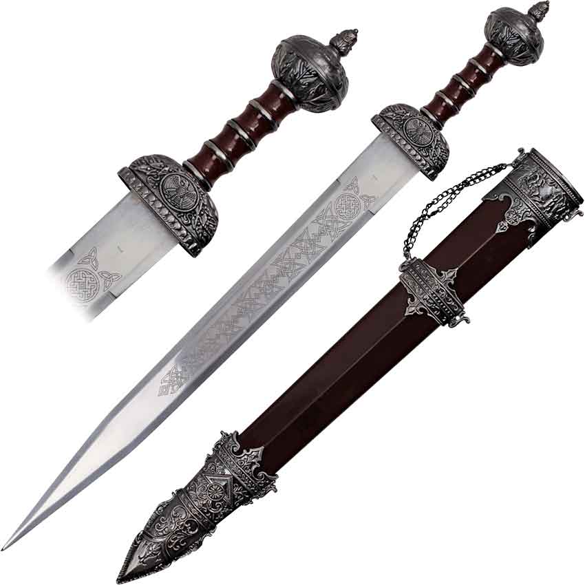 18" ROMAN GLADIATOR CENTURION GLADIUS STEEL SWORD w/ SCABBARD Medieval 