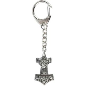 Thors Hammer with Face Key Ring
