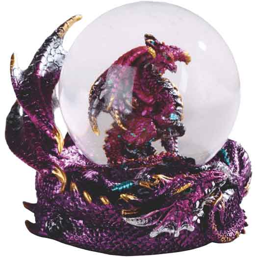 Purple Dragon with Baby Snow Globe