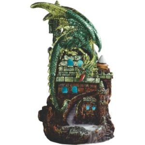 Green Dragon Guarding Castle Backflow Incense Burner