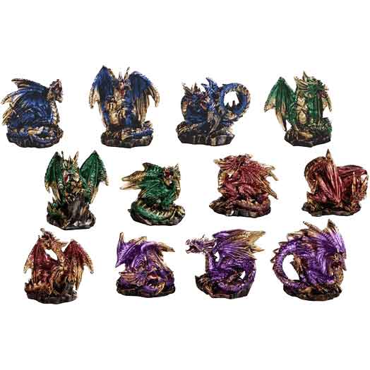 Set of 12 Mini Dragons