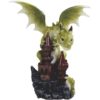 Playful Green Dragon on Castle Statue