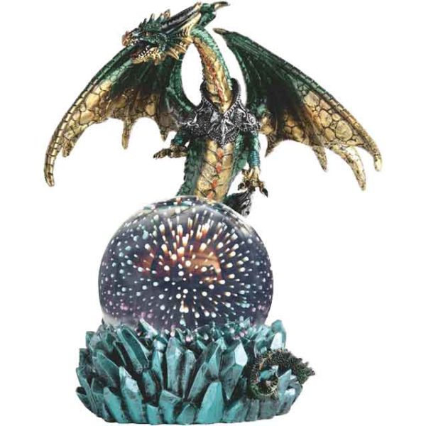 Green Guardian Dragon on Globe Statue
