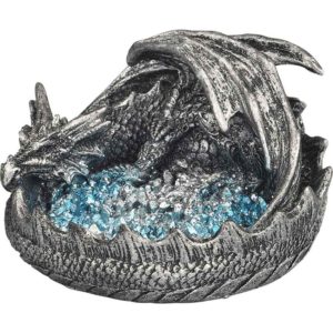 Curled Silver Dragon Incense Burner and Ashtray