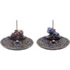 Purple and Blue Dragon Round Incense Burner Duo