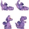 Playful Purple Dragons Figurine Set of 4