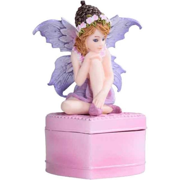Acorn Fairy on Pink Trinket Box